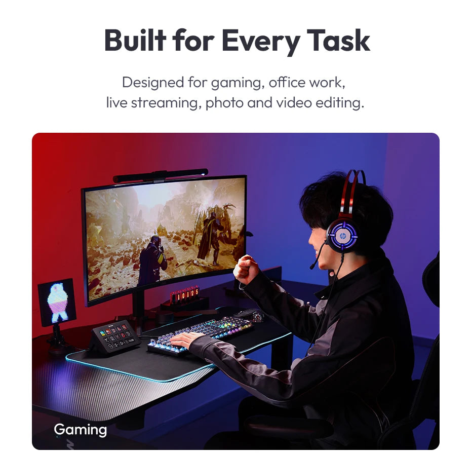 Ulanzi D200 Production Console and Studio Controller for Gaming/Office/Livestreaming/Content Creation Youtube Tiktok