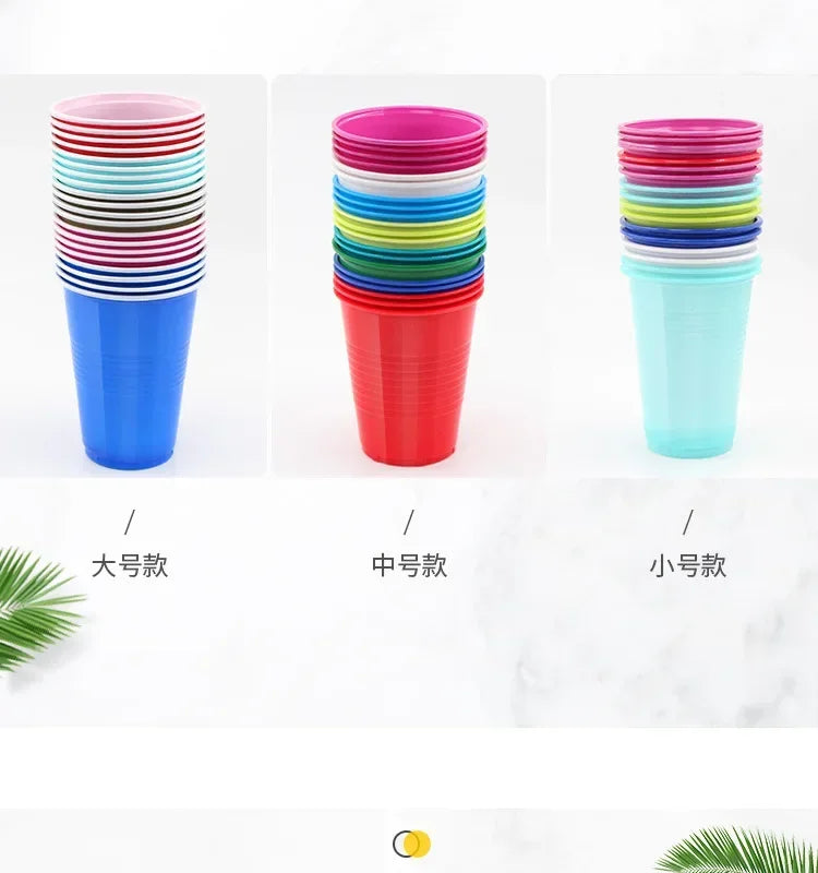 50PCS 16OZ Plastic Party Cups in Red Blue for Drinks, Soda, Punch, Barbecue, Cola or Water Disposable