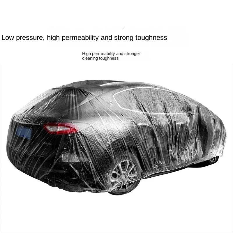 Car Clothing Disposable Car Clothing Film Material Car Cover Transparent Thickened Dustproof Rain Proof Dust Proof - MarvelouStoree