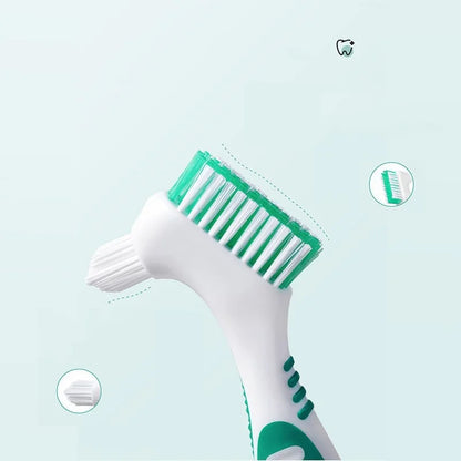 1pc Denture Toothbrush Cleaning Brush Double Sided Denture Brush Invisible Braces Orthodontic Retainer Descaling Brush