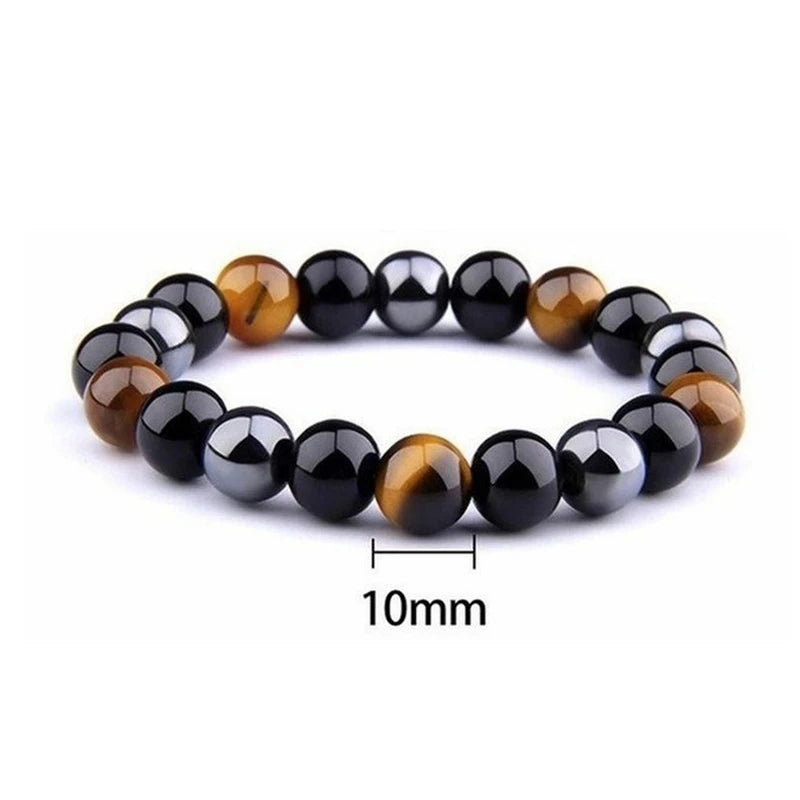 New Magnetic Hematite Bracelets Men Tiger Eye Stone Bead Couple Bracelets for Women Health Care Magnet Help Weight Loss Jewelry