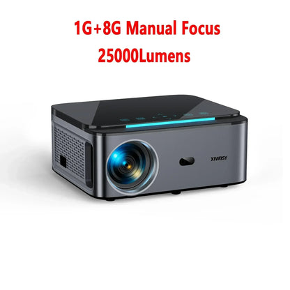 XIWBSY 25000Lumens Android Projector 4K WiFi6 Bluetooth 5.1 Auto Focus/Keystone Projector Video Home Theater Proyector Beamer