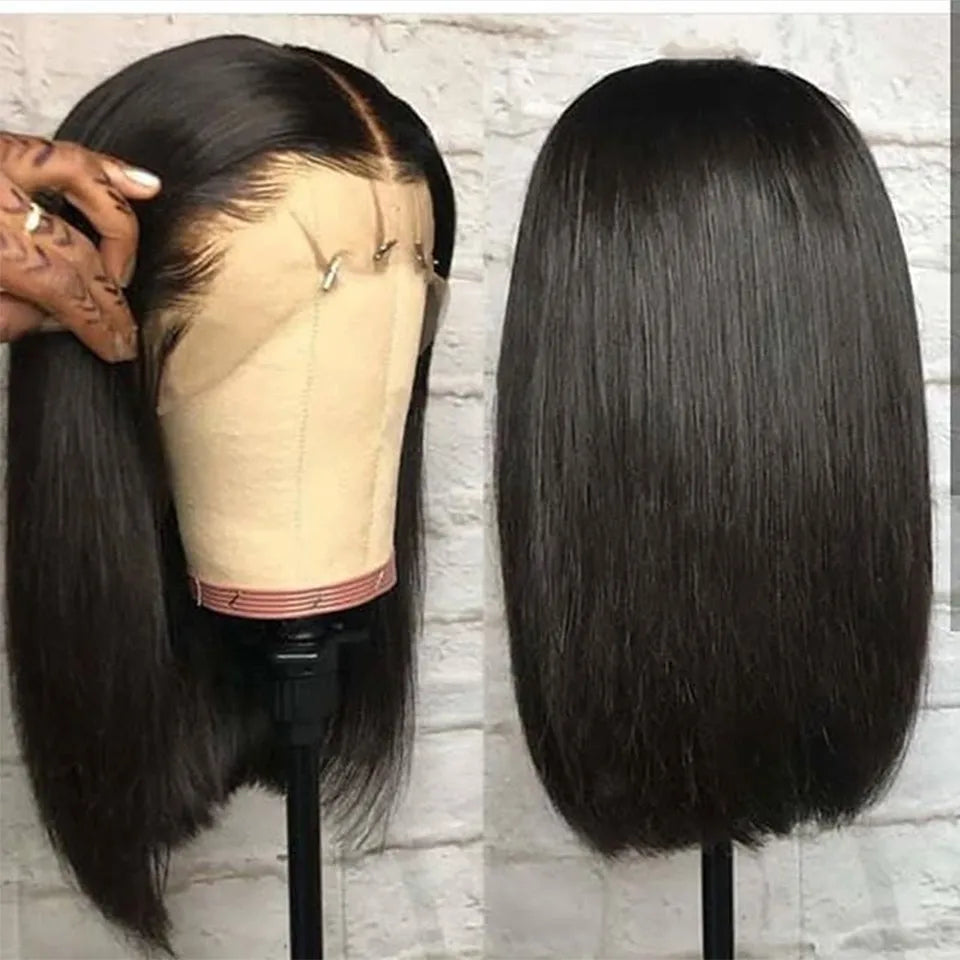 Wear And Go Straight Bob Cheap Wig Lace Frontal Human Hair Wigs 100% Brazilian Glueless Short Bob Wigs For Women 180% Density