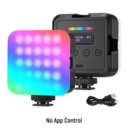 NEEWER RGB62 Magnetic RGB Video Light with  APP Control 360° Full Color LED Camera Light with 3 Cold Shoes Photography Lighting