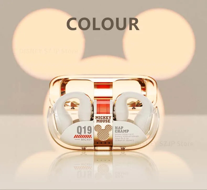 Disney Q19 Clip-On Wireless Earphones High Quality HIFI Sound Headphones Earclip Noise Canceling Gaming Sports Bluetooth Headset