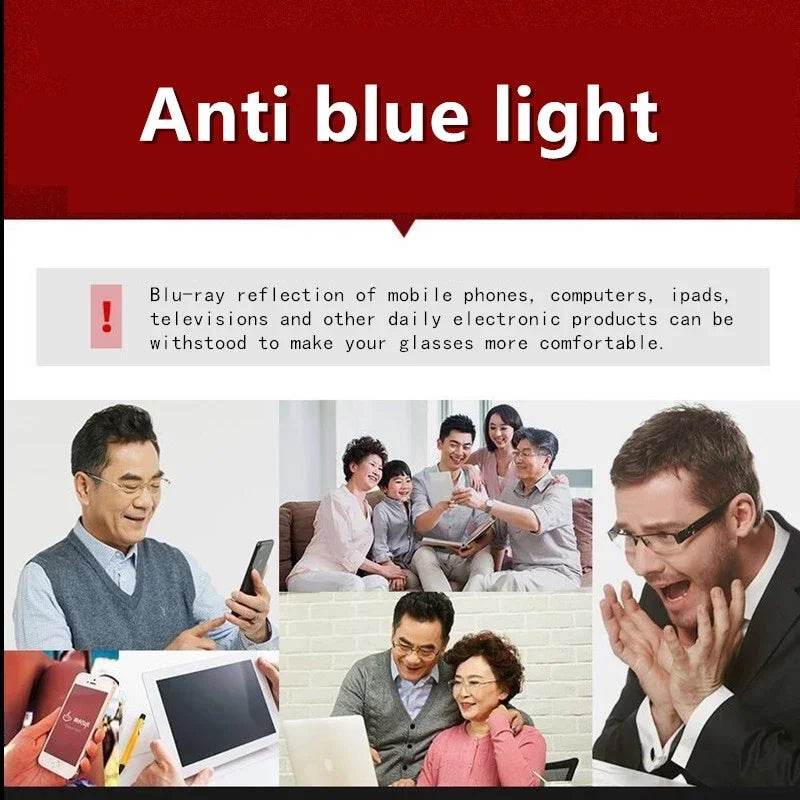 Progressive Multifocal Photochromic Reading Glasses Anti-blue Light Far Sight Glasses Men Half Frame Business Presbyopia Glasses - MarvelouStoree