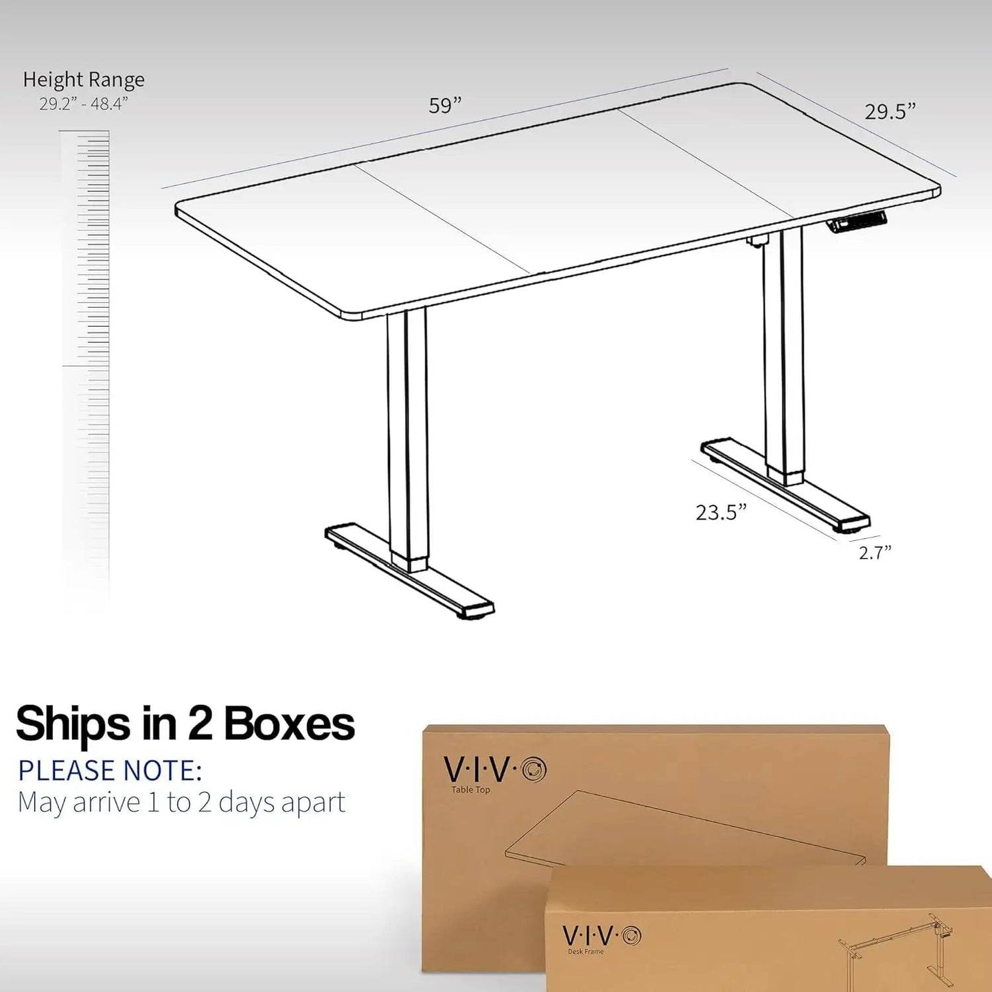 Electric Rustic Standing Desk Workstation, Memory Controller Height Adjustment Particle Board, Steel Computer Standing Desk - MarvelouStoree