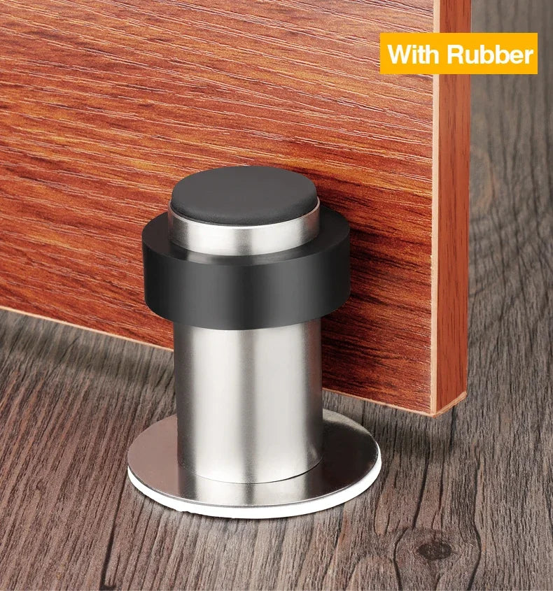 Rubber Doorstops Door Stopper Stainless Steel Gaskets Floor Door Stop Safety Products Security Protection Cleaning Backsplashes