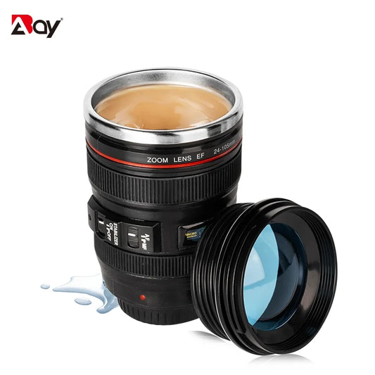 Coffee Cup Thermal Mug Camera Lens Water Bottle Tumbler With Lids Stainles Steel Insulated Coffee Cup Vacuum Flasks Drinkware