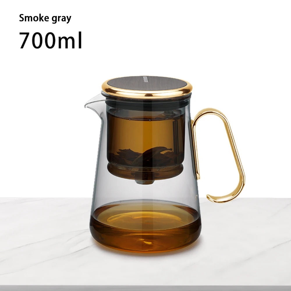 700ML Water Separation Inner Glass Tea Maker Pot Kettle Infuser Teapot with Filter Magnetic Switch Tea Filtration Container 티팟