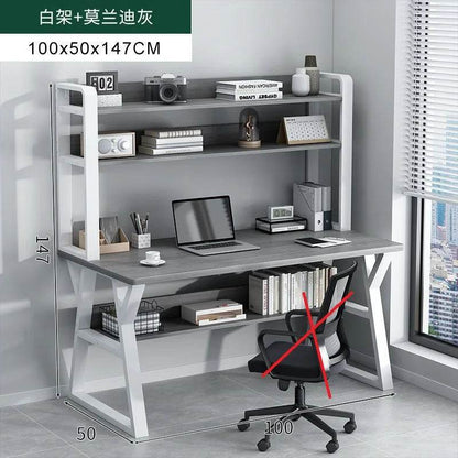 Computer Study Desk With Storage Bookshelf Office Workstation Organizer Desk for Home Students Professionals Length 100/120cm - MarvelouStoree