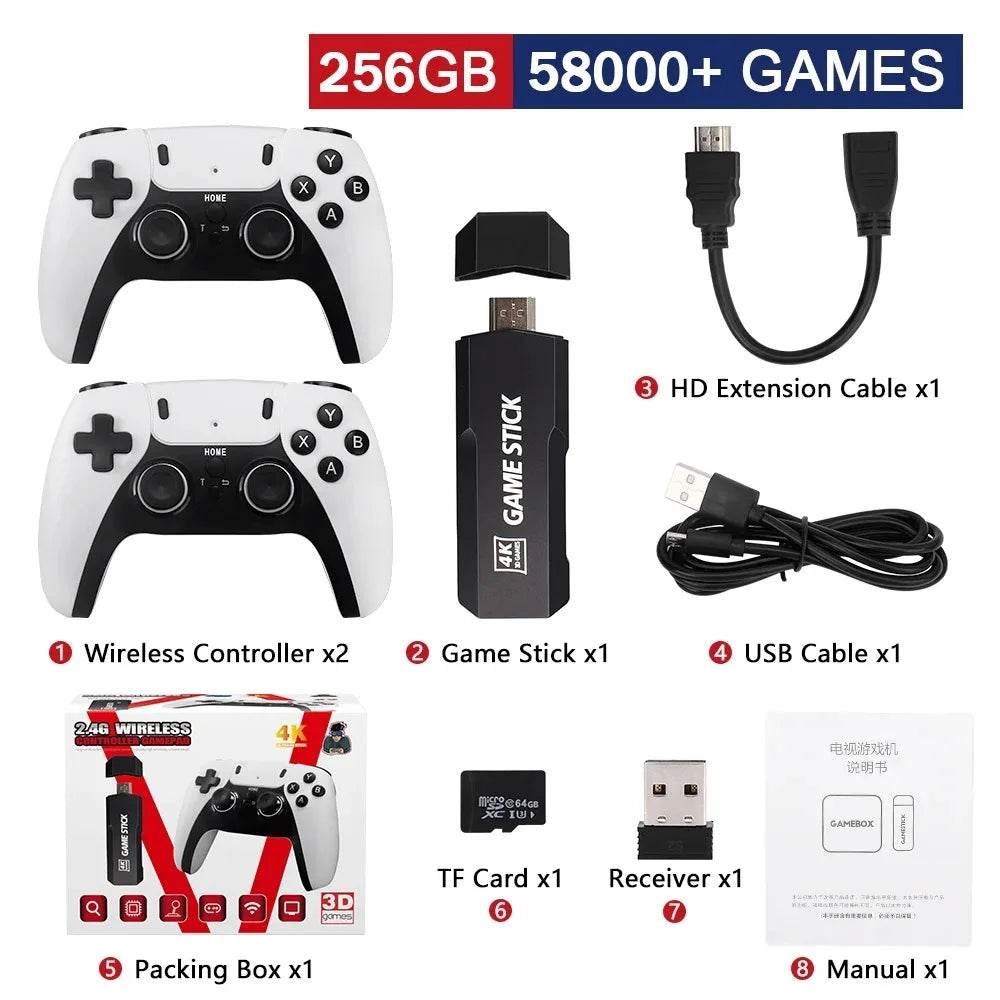 New GD10 PRO Video Game Stick Console 2.4G Double Wireless Controller Game 4K 58000 Games 256GB Retro Games Boy Christmas Gift - MarvelouStoree