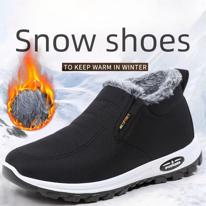 Men's sneakers Outdoors Plush Warm winter waterproof shoes high quality non slip Hiking Ankle Boots Winter shoes for men work