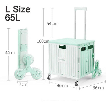 45/65L Folding The Folding Shopping Cart Trolley Portable Home Shopping Cart Folding cart with 2 /4 /8 Wheels - MarvelouStoree