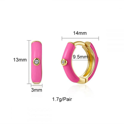 KEYOUNUO Gold Filled Stud Earrings Set For Women Ear Cuffs Colorful Zircon Dangle Hoop Earrings Fashion Party Jewelry Wholesale