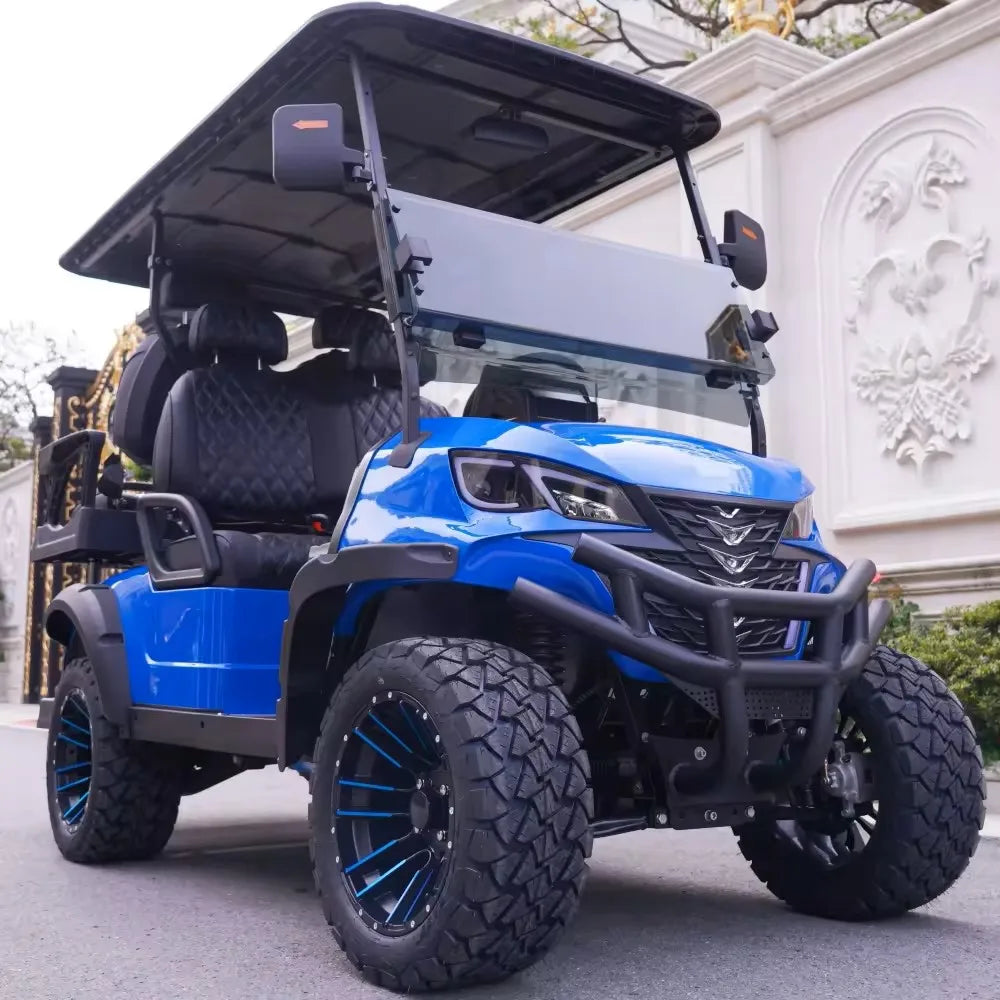 2024 72V Electric Golf Cart 4+2 Seater Lithium 5KW 7KW AC Motor AC Motor Off Road Golf Cart Hunting Golf Buggy