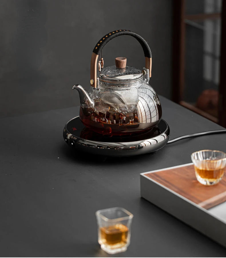 Steamable Teapot Household Glass Tea Maker High Temperature Resistant Steaming and Boiling Dual-purpose Teapot