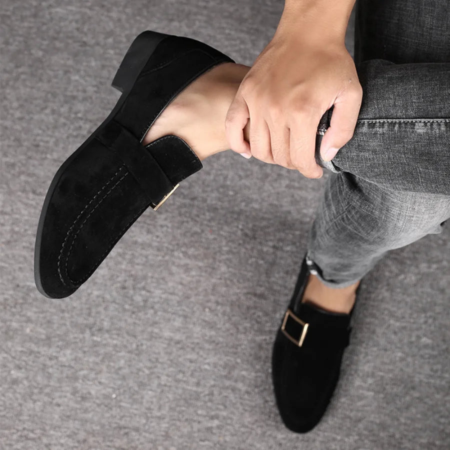 Spring New Mens Casual Business Shoes Loafers Men Dress Shoes Faux Suede Driving Shoes Fashion Formal Shoes for Men Sneakers