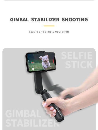 Handheld Gimbal Stabilizer Selfie Stick Tripod with Removable Fill Light Wireless Remote Portable Phone Stand Holder - MarvelouStoree