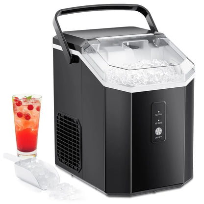 Nugget Ice Maker, 10,000pcs/33lbs/Day, Portable Handheld Nugget Ice Maker Machine with Handle,