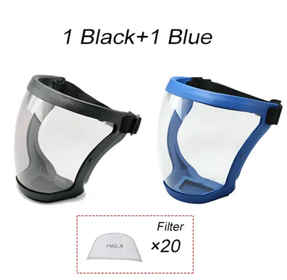 Work Protection Mask Full Face Protector Shield Dustproof Impact Resistance Woodworking Work Mask Reusable Home Kitchen Tools