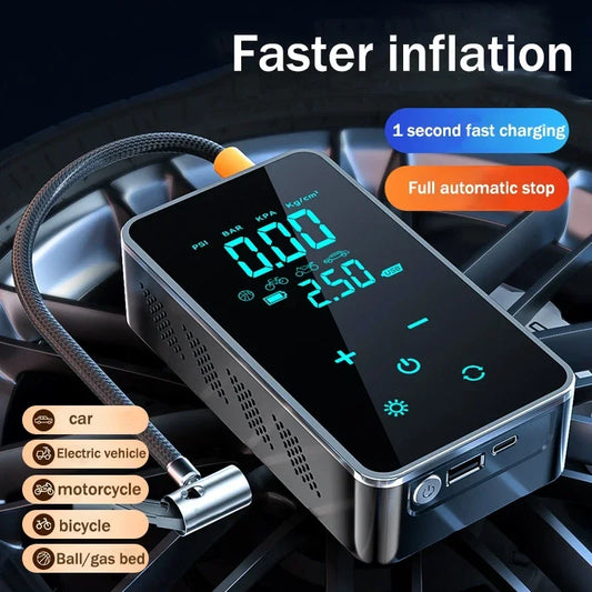 1 Set Car Mounted Wireless Inflation Pump Digital Intelligence Portable Handheld Touch Tire Inflation Pump