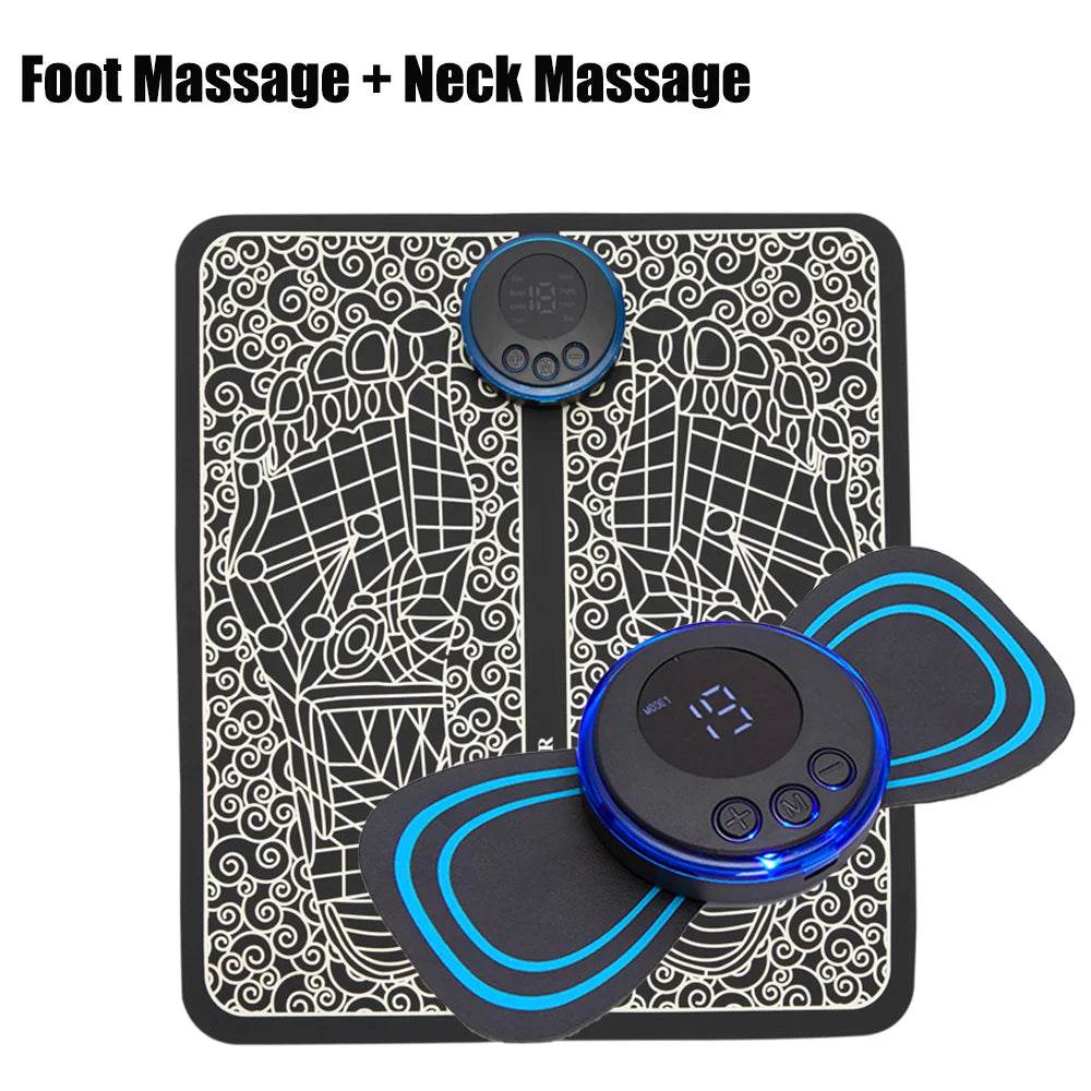 EMS Foot Massager Pad Electric Foldable Massage Mat Muscle Stimulation Relief Pain Relax Feet,Neck Massager