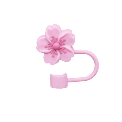 10mm/0.4in Flower Shape Straw Cover Compatible with Stanley 30&40 Oz Tumbler Soft Silicone Flower Straw Cover Straw Lid