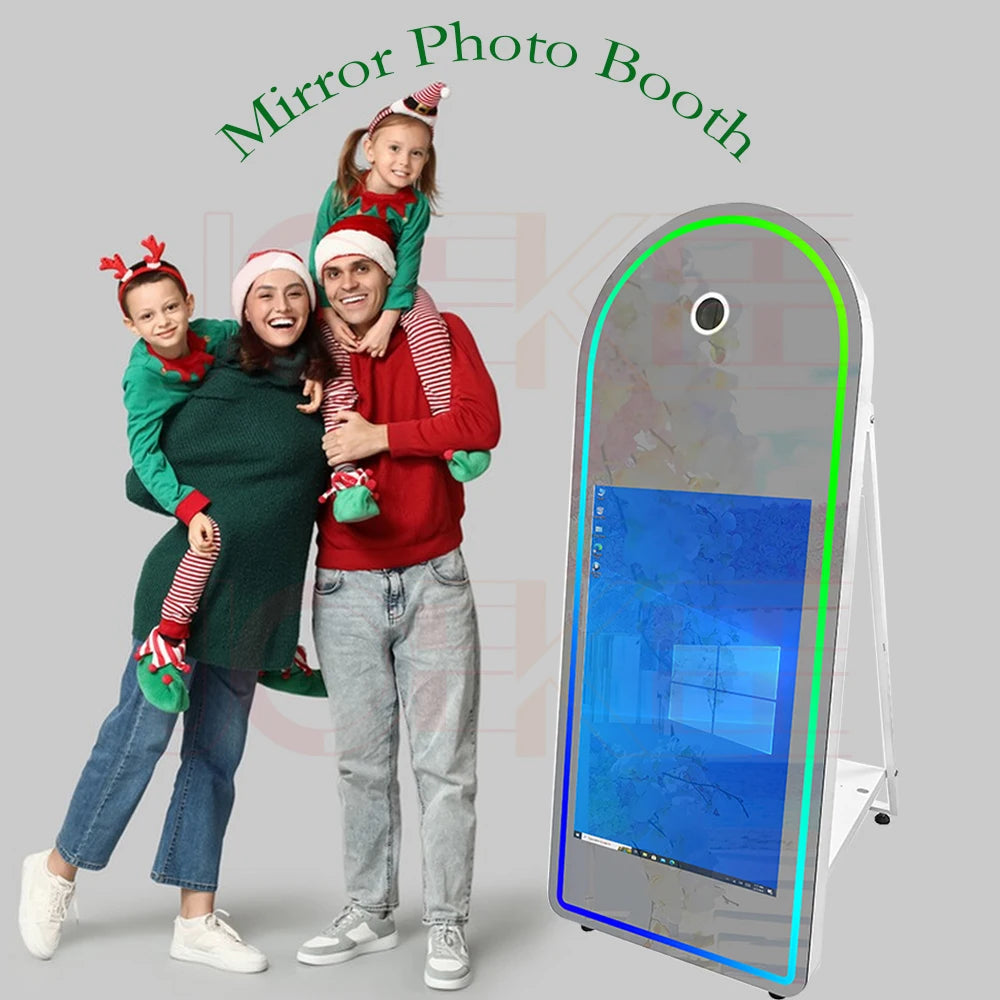 DSLR Photo Booth 32" Selfie Touch Screen Machine Magic Mirror Photo Booth for Party Wedding Events Christmas With Flight Case