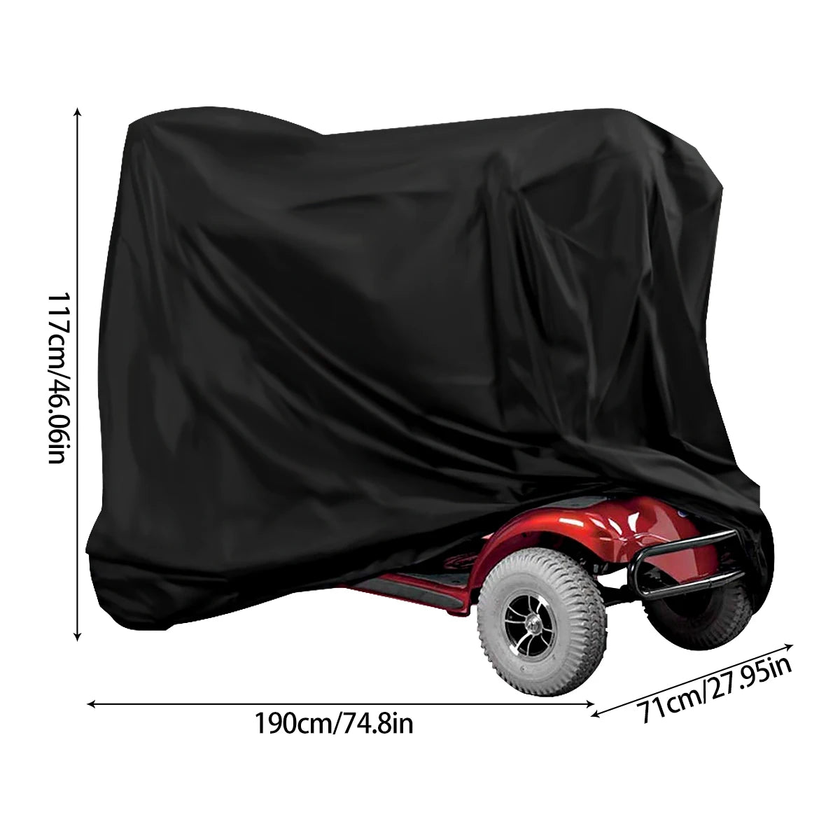 Mobility Scooter Cover Waterproof Wheelchair Storage Cover Rain Protection Heavy Duty 190D Oxford Fabric Electric Chair Cover