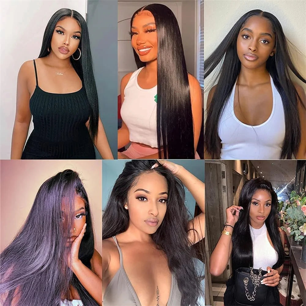 Wear Go Glueless Wig 30 32 Inch Bone Straight 13x6 HD Lace Frontal Wig Ready To Go Human Hair 6x4 HD Glueless Wigs Pre plucked