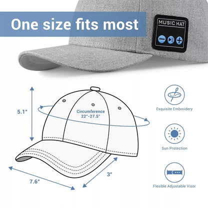 Multifunctional Outdoor Hat With Bluetooth Speakers Wireless Headphones Detachable Adjustable Music Baseball Cap Running Sports