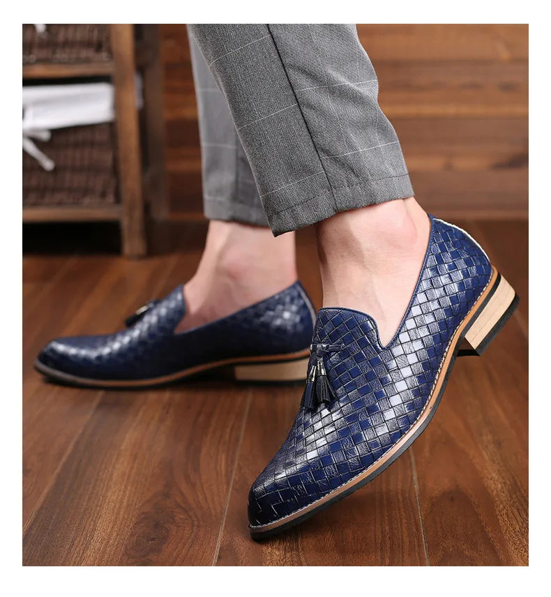 Fashion Formal Leather Shoes for Men Dress Business Shoes Male Geometric Oxfords Party Wedding Casual Mens Flats Chaussure Homme