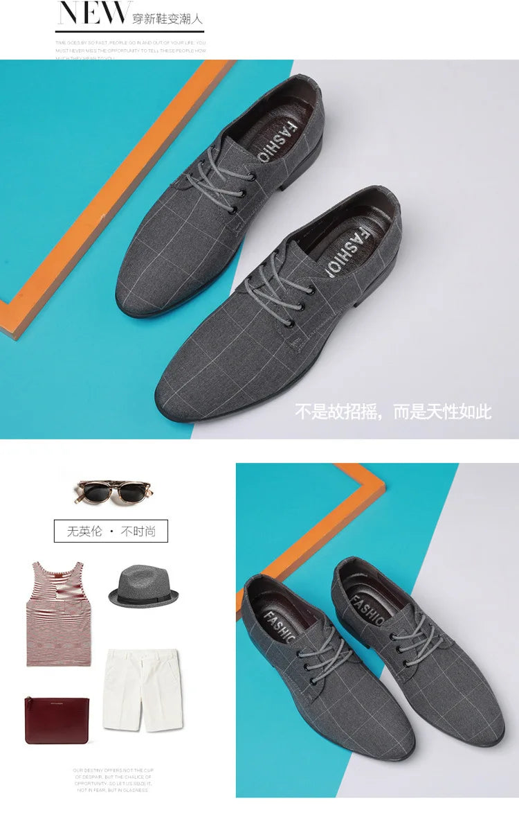 Men Classic Business Shoes Man Dress Shoes Fashion Korea Pointed Toe Lace-Up Formal Wedding Shoes Men Black Lattice 999