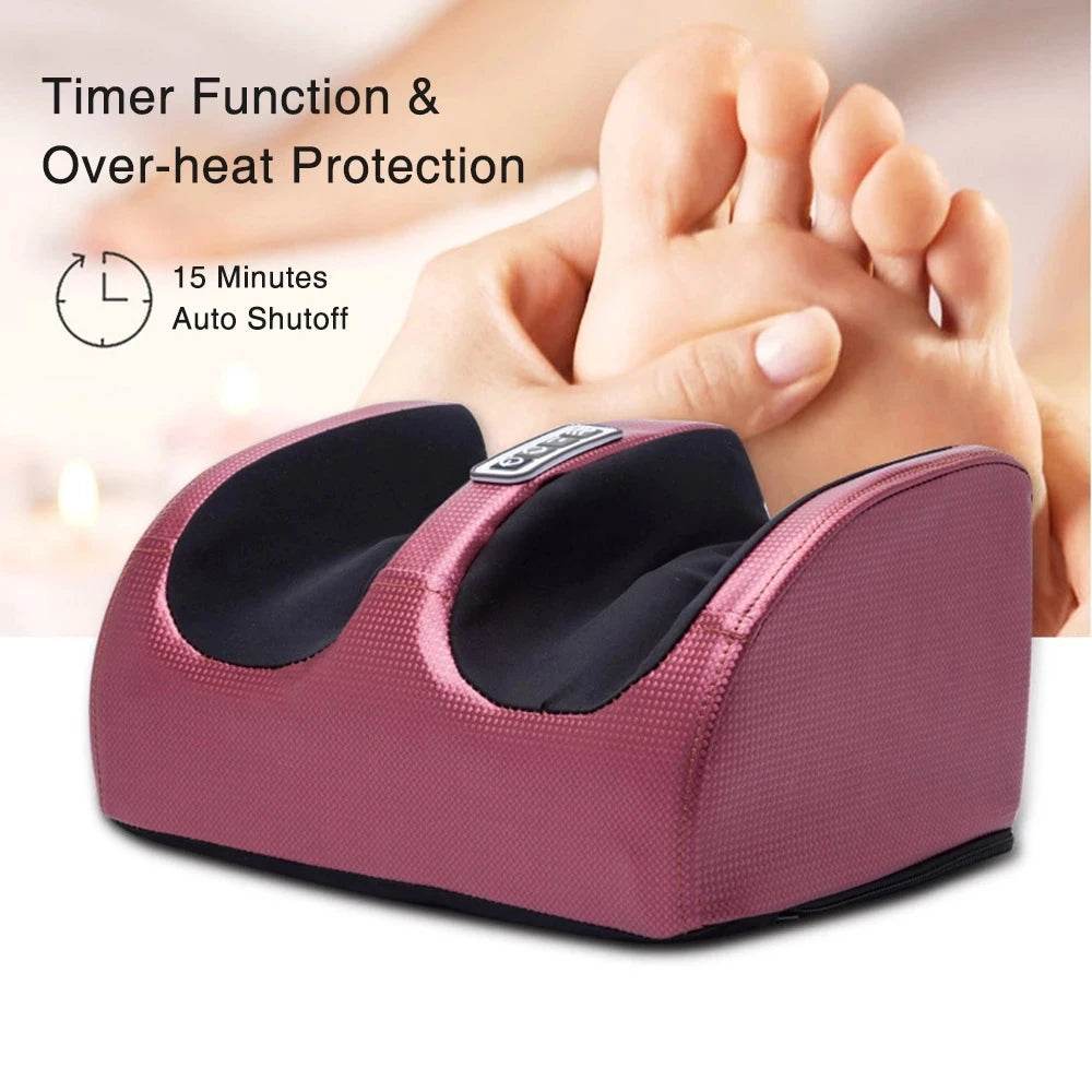 Electric Foot Massager Shiatsu Kneading Deep Tissue Relax Heated Roller Calf Pain Relief Fatigue Muscles Vibrator Machine Health - MarvelouStoree