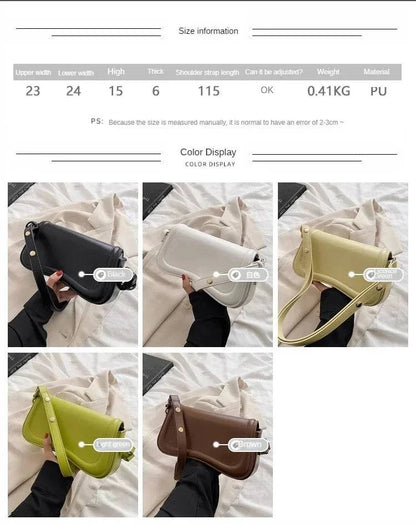 New Luxury Designer Shoulder Crossbody Bags for Women 2024 Pu Leather Trend Female Underarm Bag Fashion Purse Flap Handbags