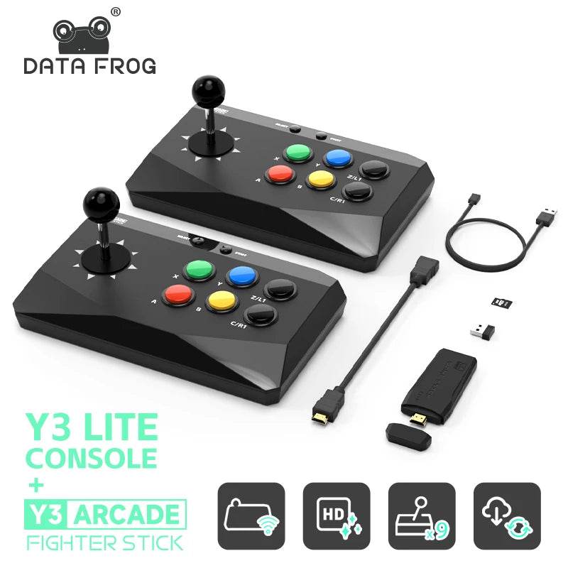 DATA FROG Y3 Arcade 4K Video Game Console with Game Arcade Keyboard Built-in 20000 Games Stick For PS1/FC/GBA Retro TV Dendy - MarvelouStoree