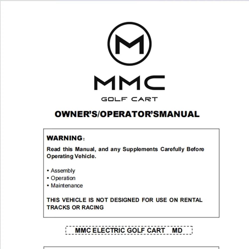 Best Selling Off-Road Electric Golf Cart User Manual - MarvelouStoree