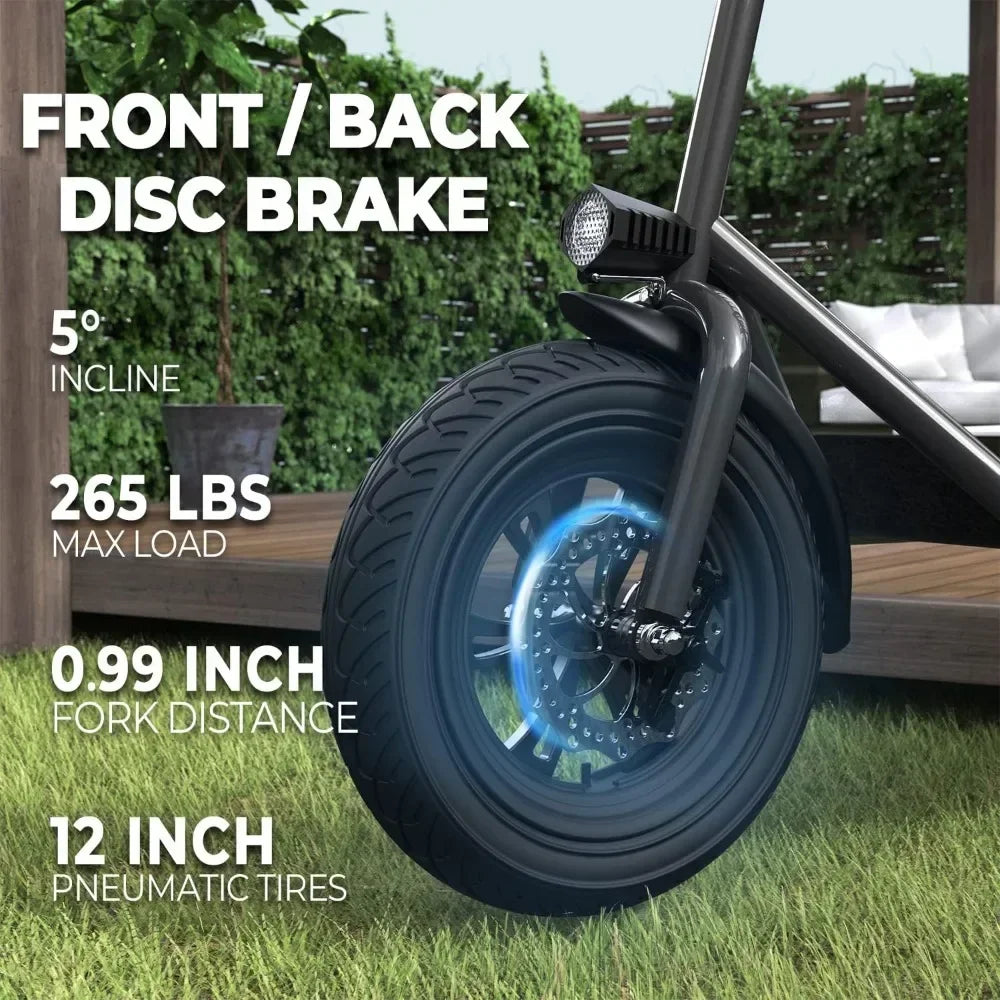 Commuter R1 - Electric Scooter for Adults - Foldable Scooter with Seat & Carry Basket - 450W Brushless