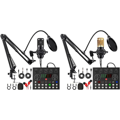 BM800 V8 Sound Card Set Professional Audio Condenser Mic Studio Singing Microphone for Karaoke Podcast Recording Live Streaming