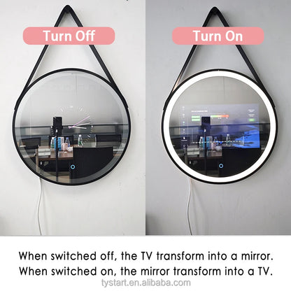 Wholesale smart mirror Hotel Home Project Touch Screen TV Mirror Android WIFI apps backlit light smart mirror bathroom