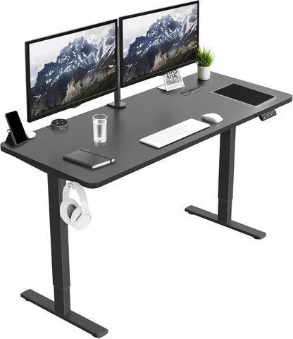 Electric Rustic Standing Desk Workstation, Memory Controller Height Adjustment Particle Board, Steel Computer Standing Desk - MarvelouStoree