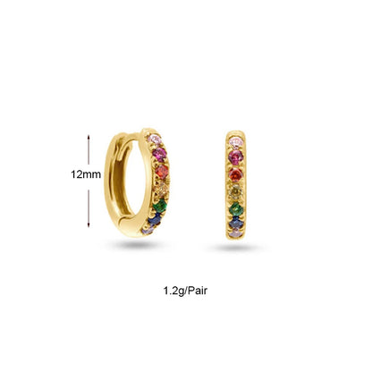 KEYOUNUO Gold Filled Stud Earrings Set For Women Ear Cuffs Colorful Zircon Dangle Hoop Earrings Fashion Party Jewelry Wholesale