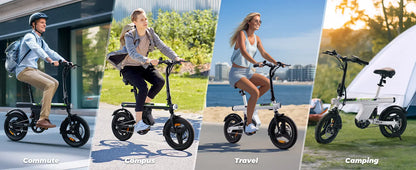 U1 Electric Bike for Adults 500W Motor, 20 mph Folding , 14" Adults Electric Bicycles with Smart Uphill, 280.8Wh