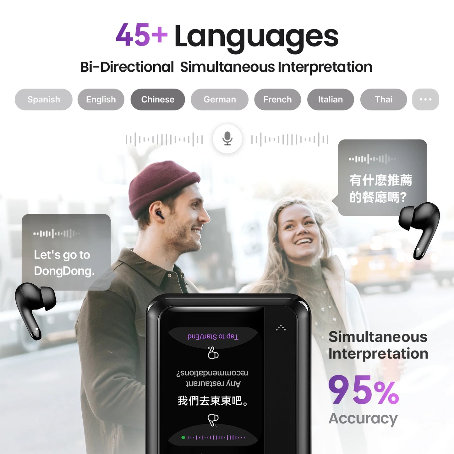 iKKO World's First AI TWS Earbuds with Smart System&Touchscreen ActiveBuds Bluetooth Earphones Wireless Headphone In-Ear Headset