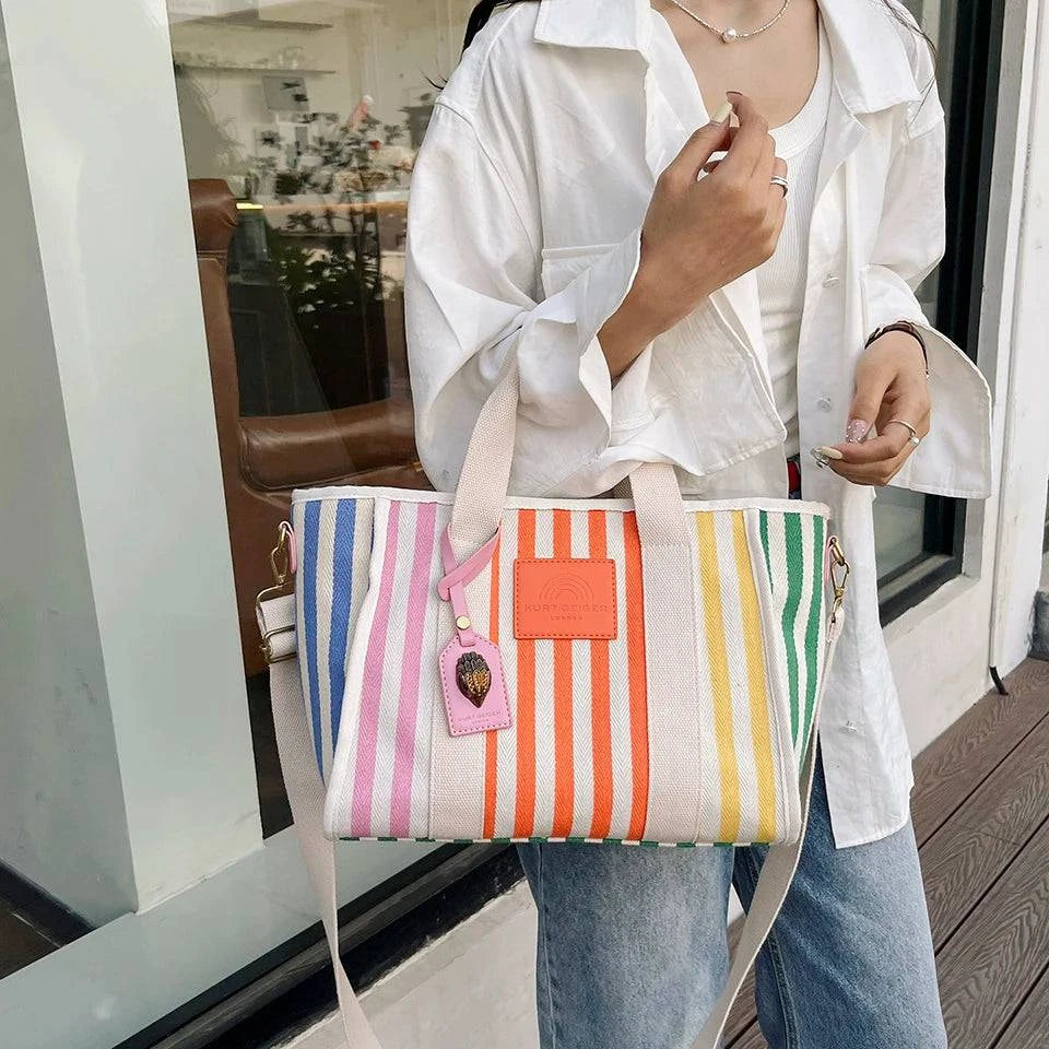 Kurt Geiger Canvas Tote Bag Large Capacity Handbag Luxury Designer Brands Bags Women's Shoulder Bag Fashion Trend Purse 2024 New