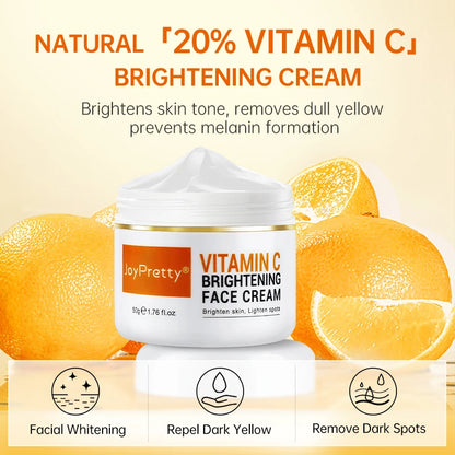 JoyPretty Vitamin C for Face Whitening Dark Spots Removal Cream Skincare Kits Eye Lightening Moisturizing Facial Serum Skin Care