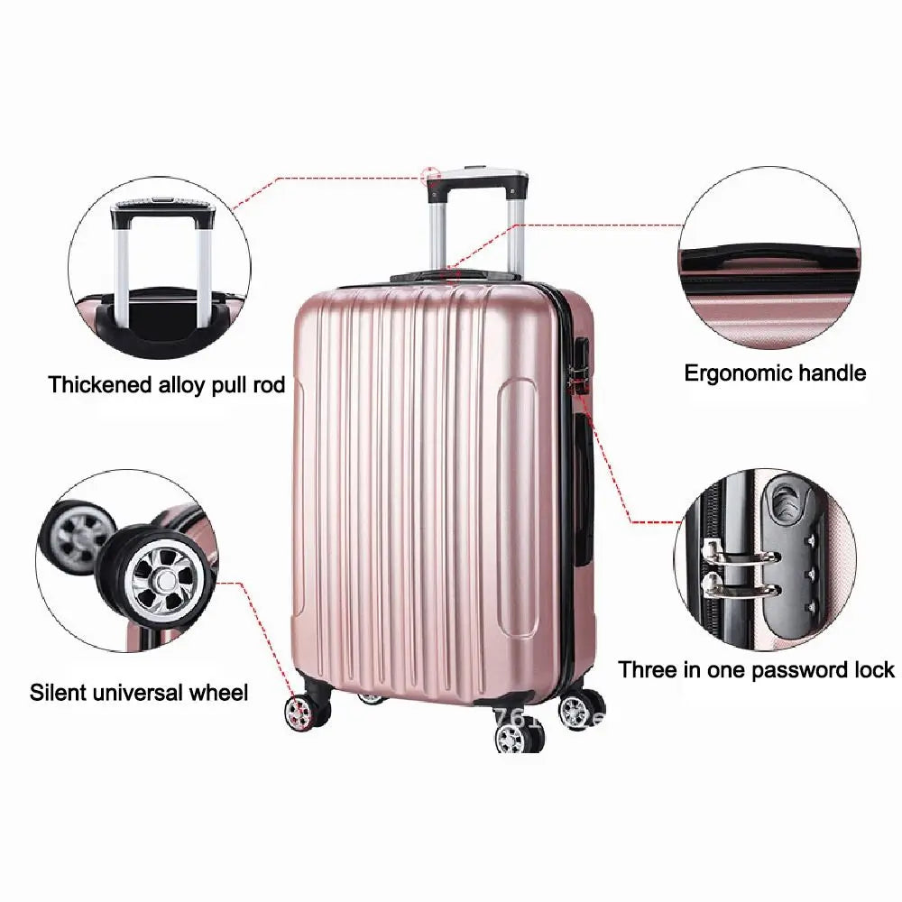 New Fashion 20 Inch Travel Suitcase Universal Wheel Password Trolley Case Small Lightweight Leather Boarding Luggage