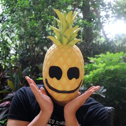 Fruit Mask Novelties Halloween Cosplay Latex Mascara Full Face Cyberpunk Helmet Pineapple Banana Grape Durian Costume for Women