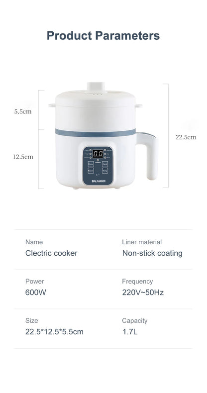 Mini Electric Rice Cooker Household Multicooker Steamer Single/Double Layer Rice Cooker Auto Rice Cooker Appliances for Kitchen